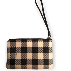 Coach Black Creamy White Checkered Wristlet Bag - image 1